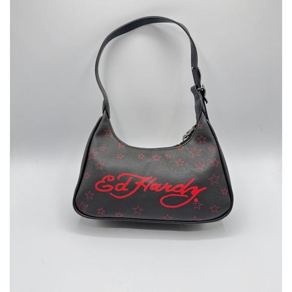 ED HARDY BLACK AND RED PANTHER SHOULDER Bag - Picture 2 of 4